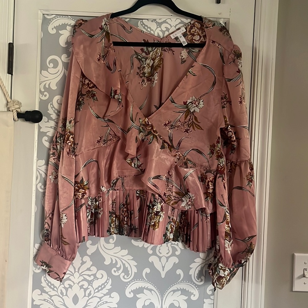Womens floral long sleeve top XXL